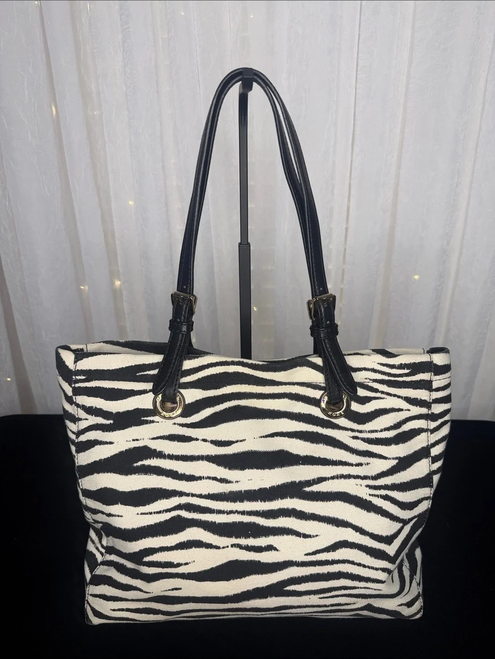 Michael Kors Black & White Zebra-Print Tote with Matching Sandals